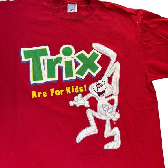 Vintage Trix T-Shirt Jerzees Print Cereal Mens XL - Picture 2 of 6